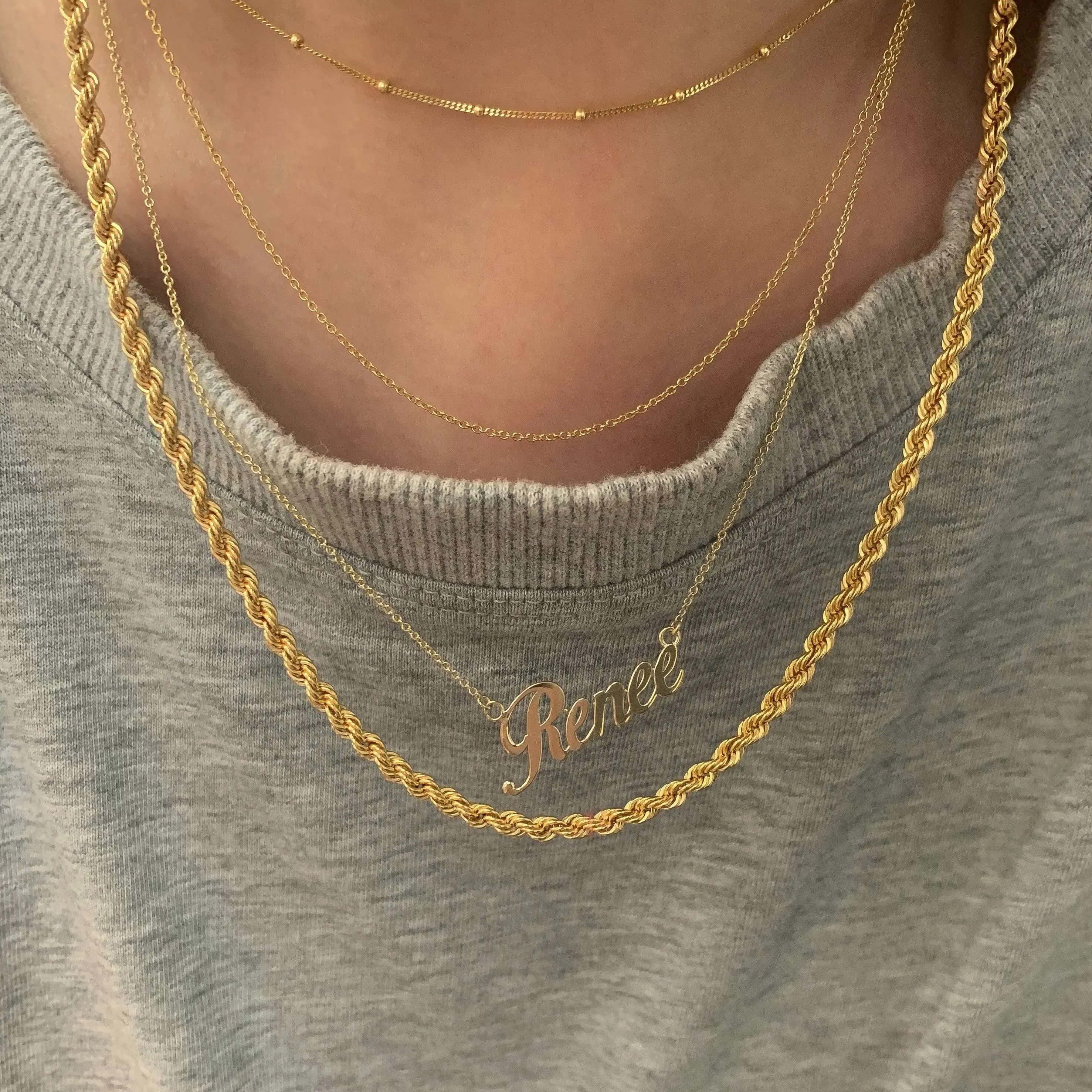 14K Gold Cable Link Necklace