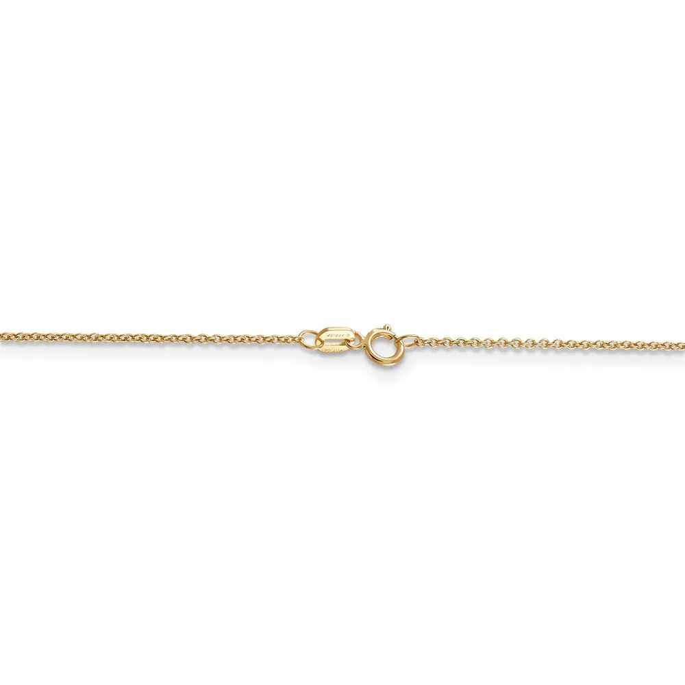 14k Gold Faceted Basketball and Hoop Necklace