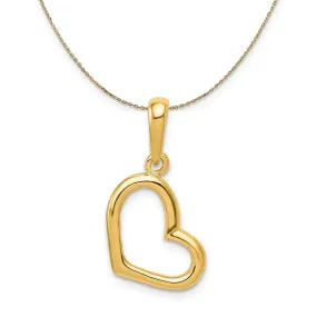 14k Gold Shiny Simple Heart Necklace