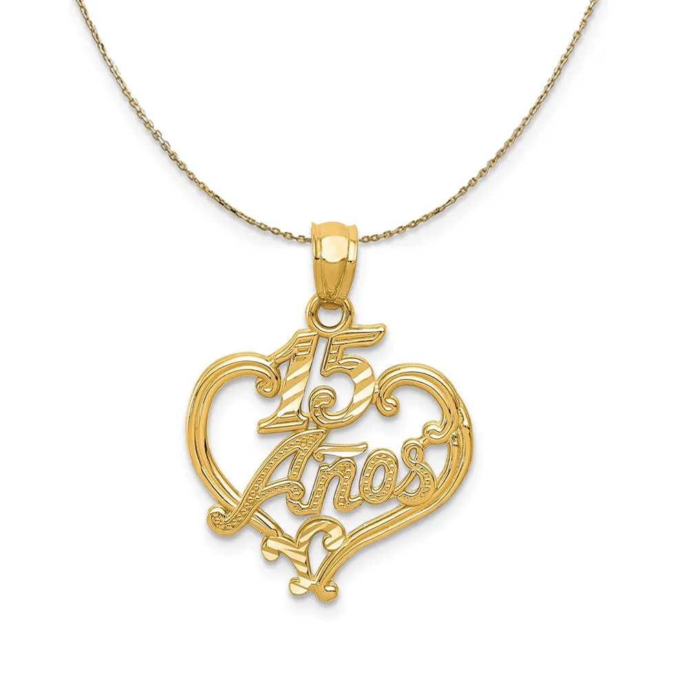 15 Anos Heart Necklace-Gold