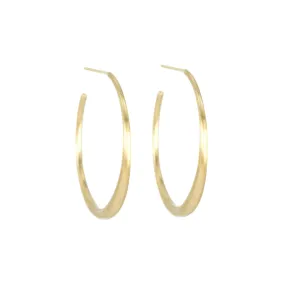 Thin Tapered Hoop Earrings in 18K Gold