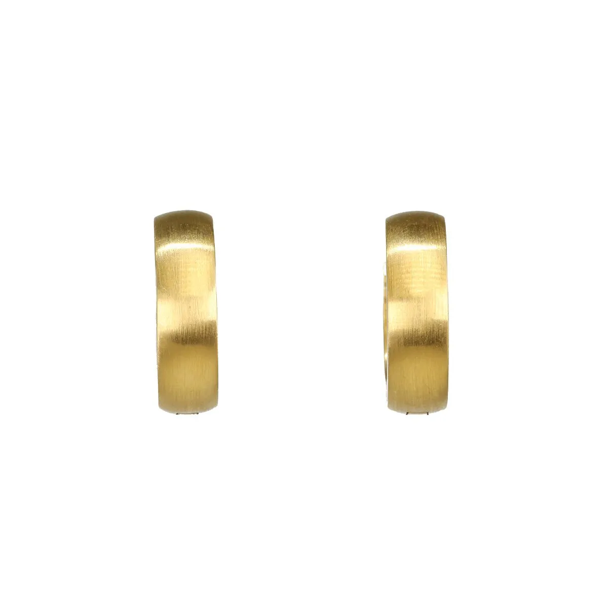 Narrow Huggie Hoops in 20K Gold