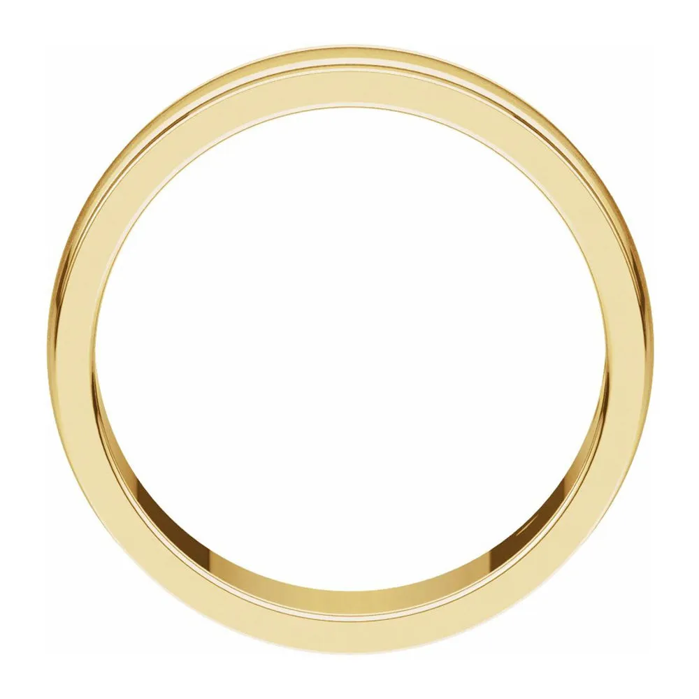 Comfort Fit 6mm Yellow Gold Satin Center Band