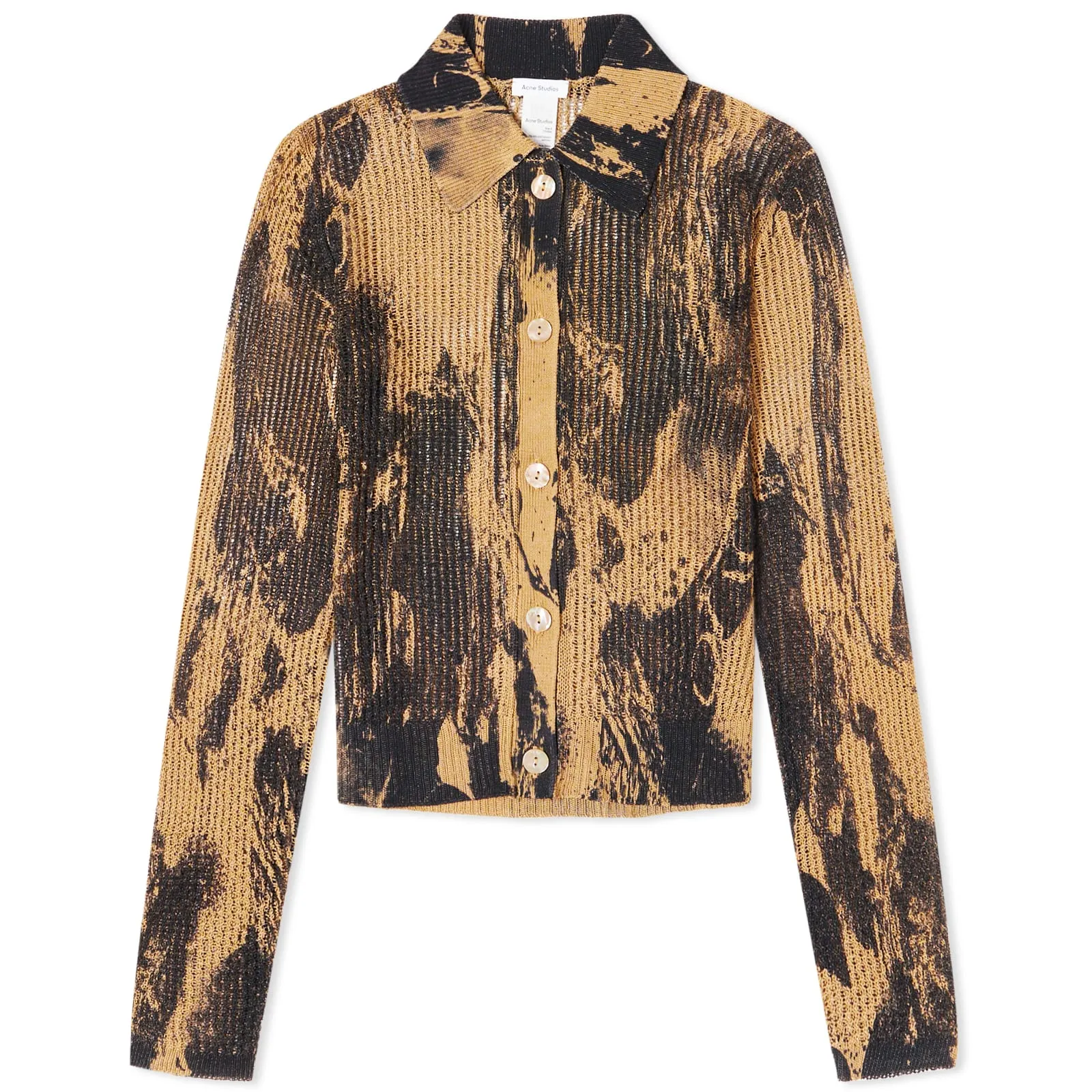 Acne Studios Camel & Black Knit Paint Cardigan