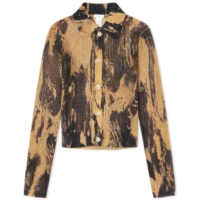 Acne Studios Camel & Black Knit Paint Cardigan