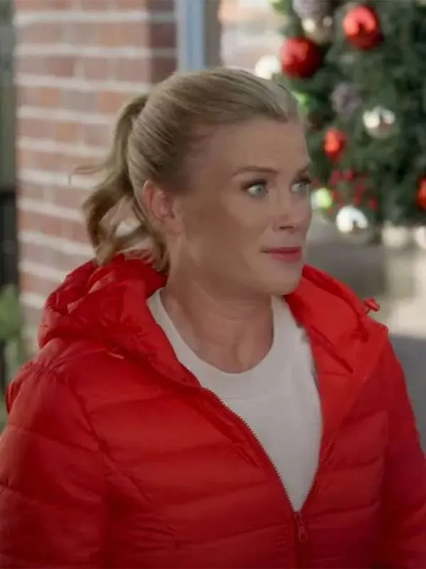 Alison Sweeney Red Puffer Jacket