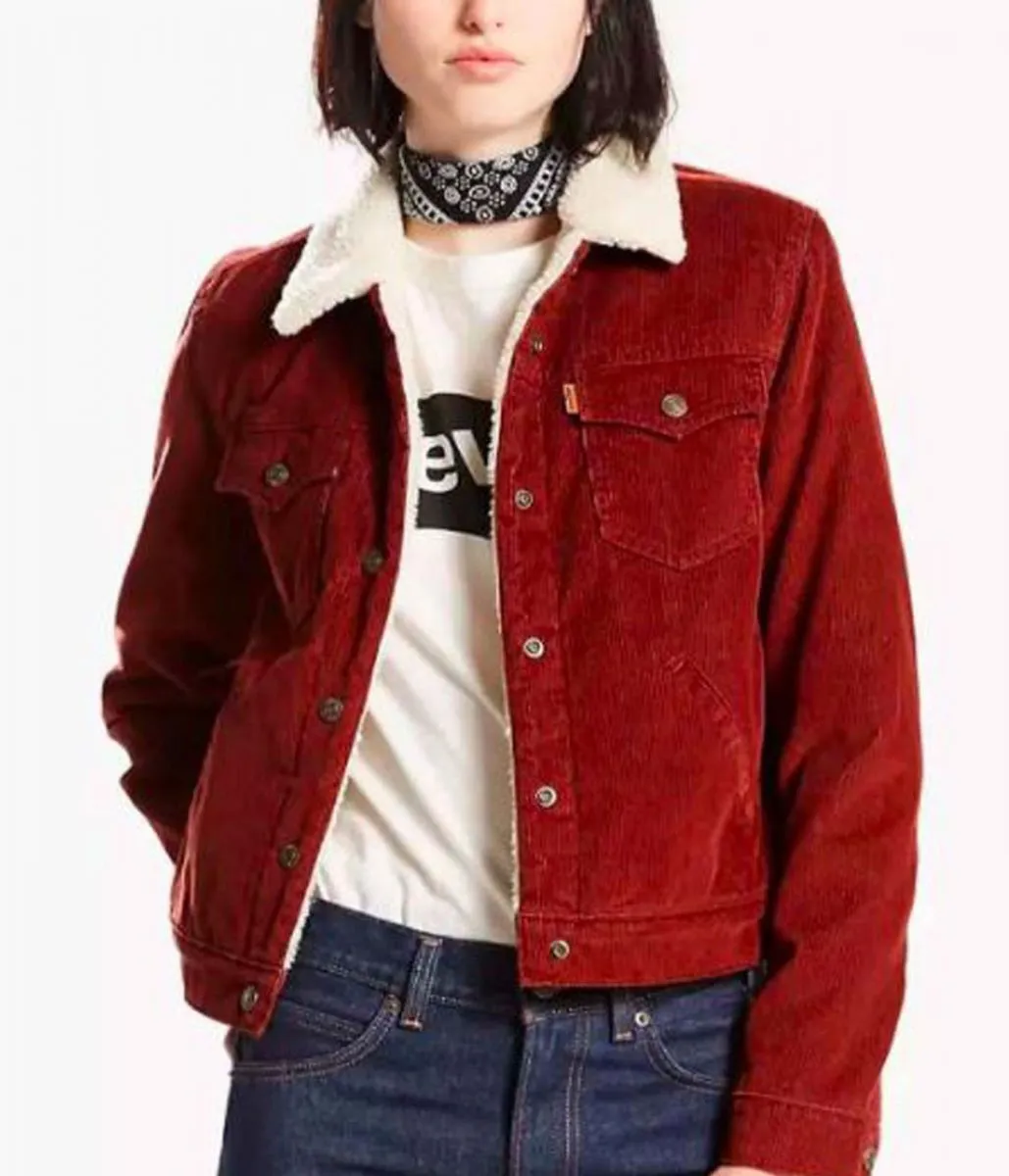 Amber Marshall Heartland Corduroy Burgundy Jacket