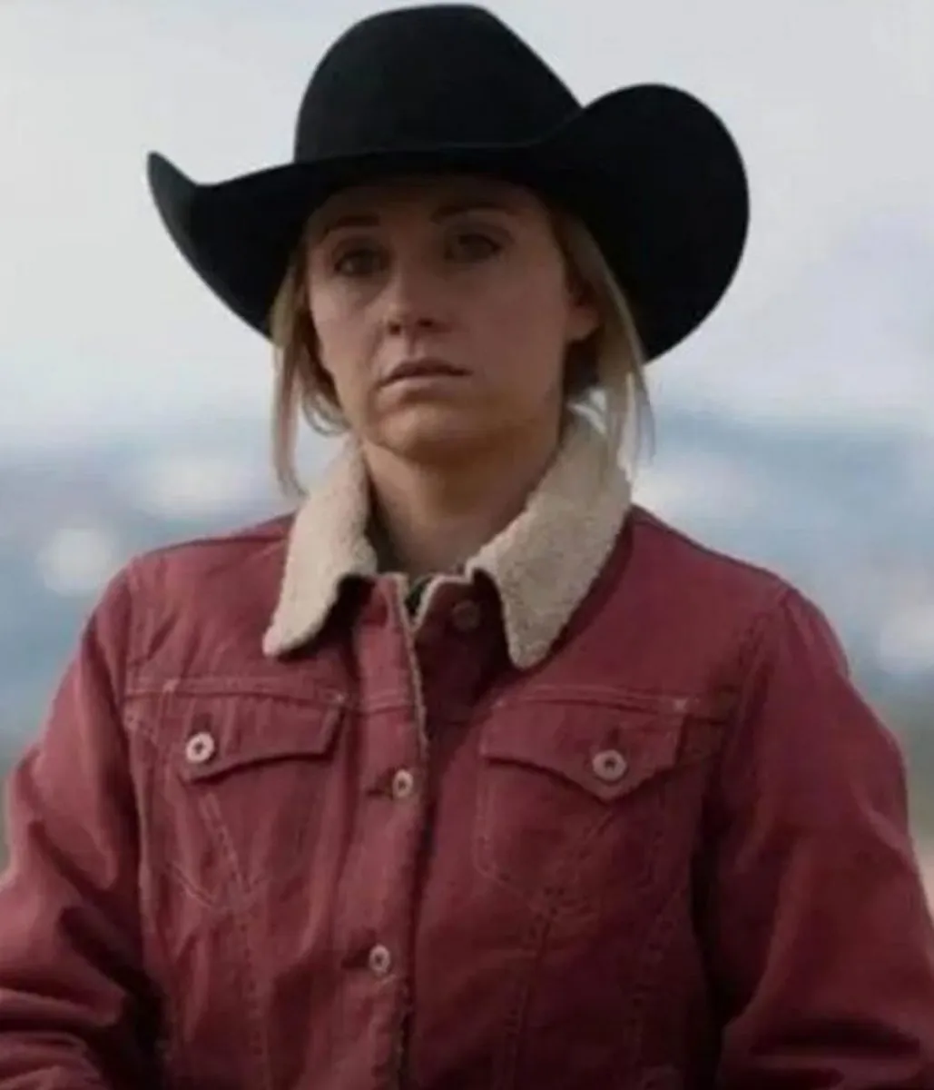 Amber Marshall Heartland Corduroy Burgundy Jacket