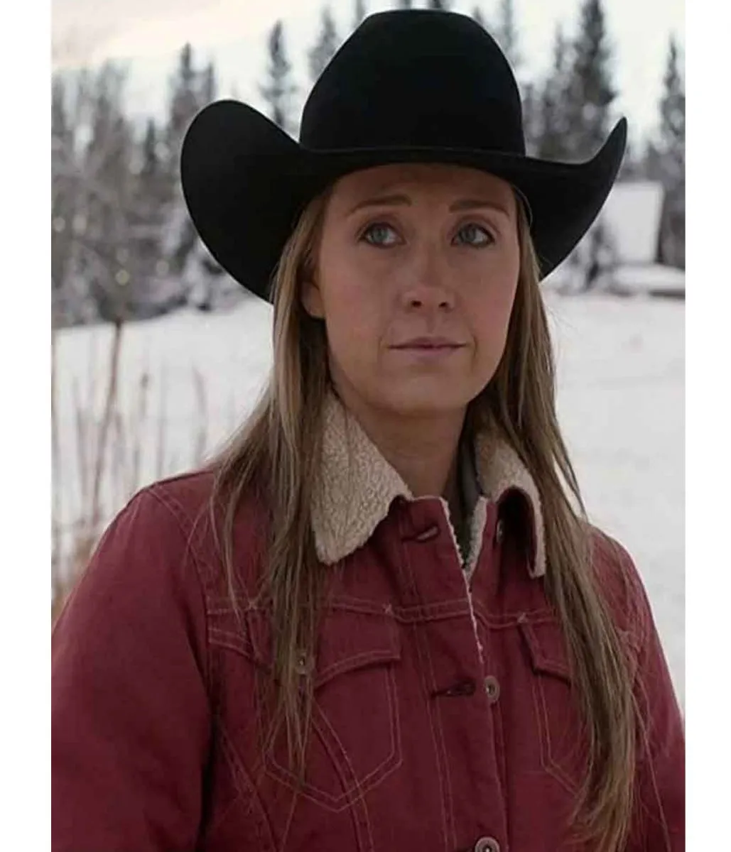 Amber Marshall Heartland Corduroy Burgundy Jacket