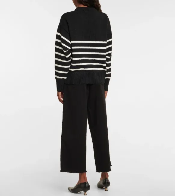 AMI PARIS  |Unisex Wool Rib Crew Neck Striped Heart