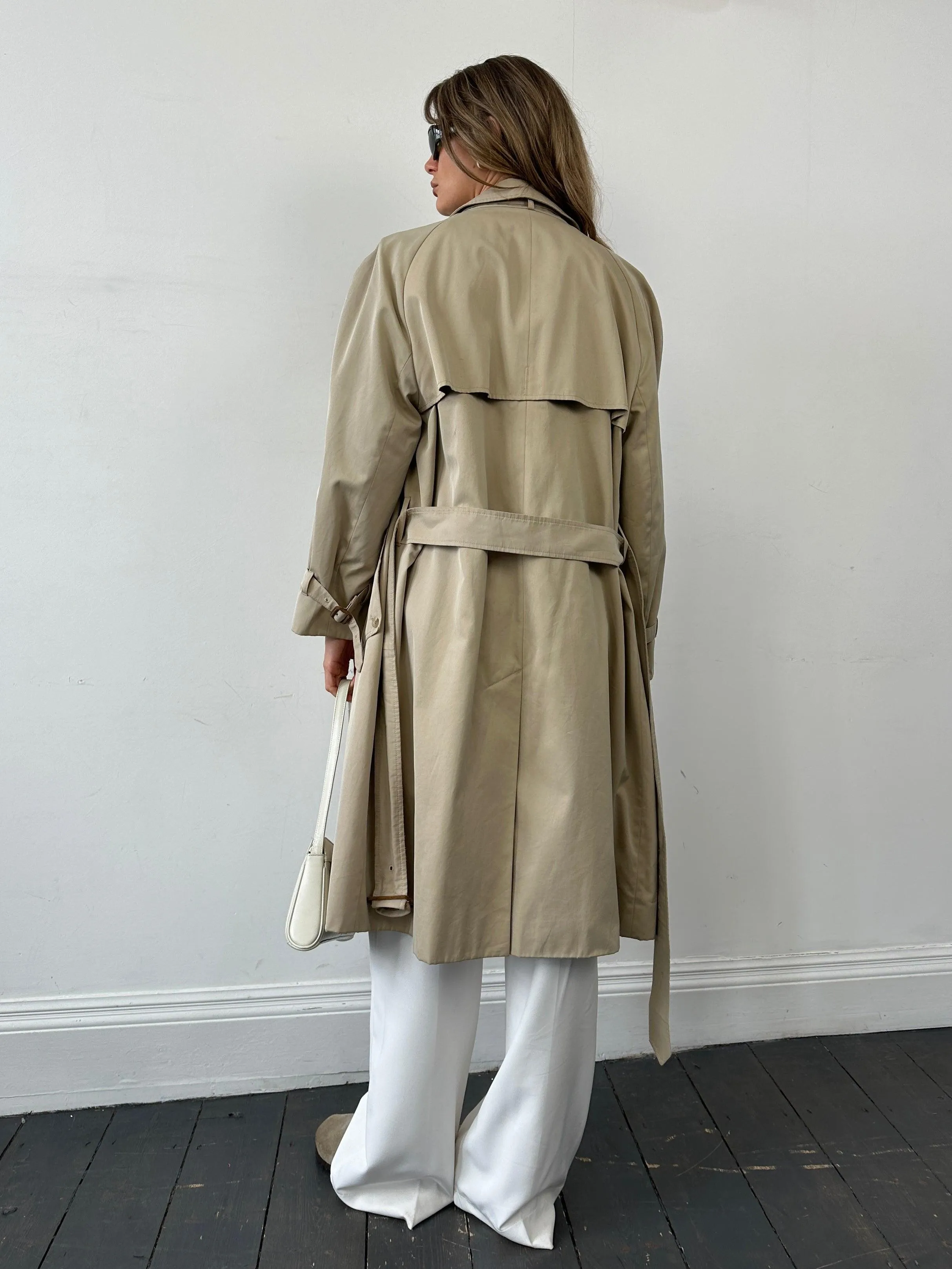 Aquascutum Pure Cotton Concealed Placket Belted Trench Coat L