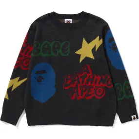 Graffiti Pattern Knit for Kids by BAPE