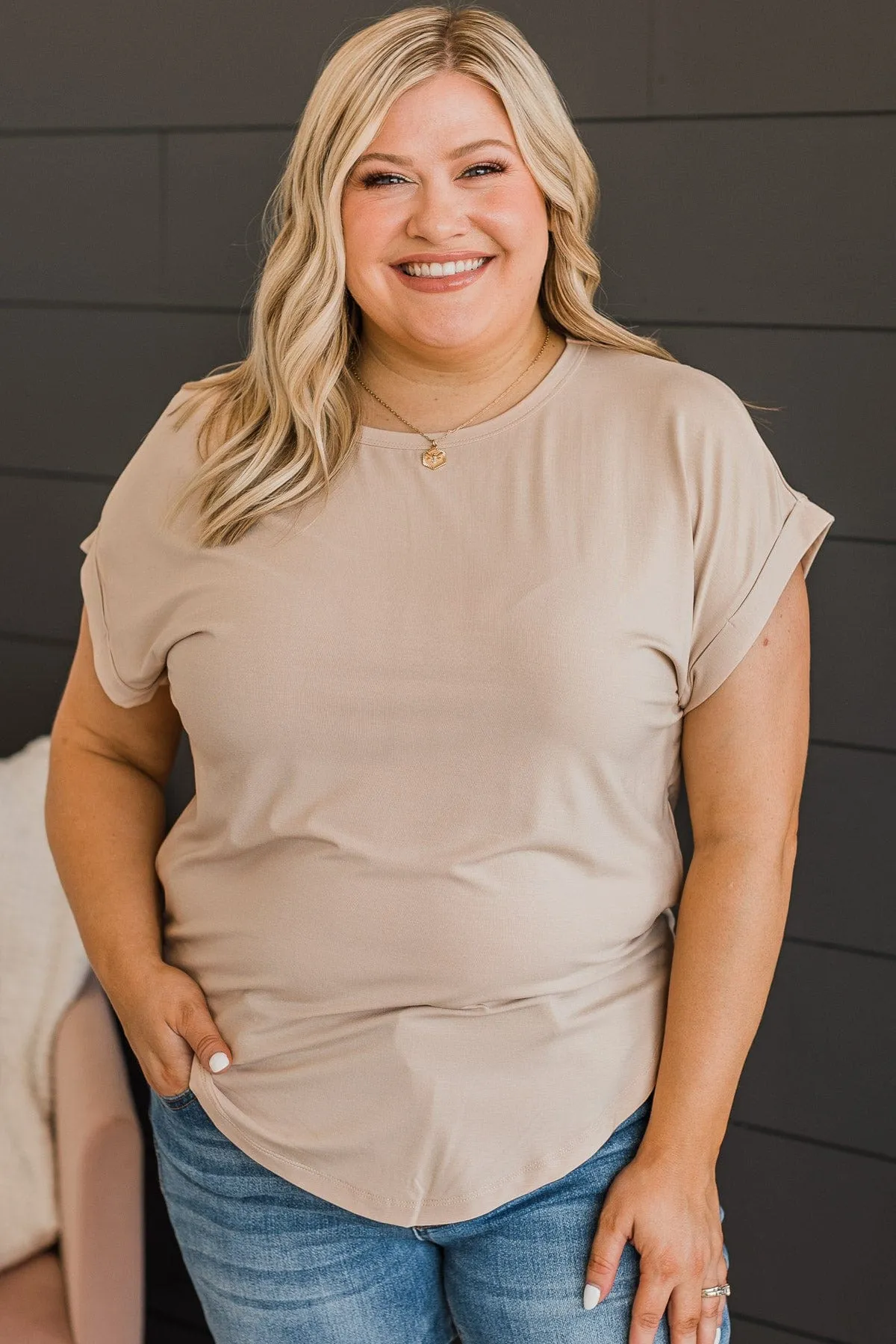 Beige Knit Top