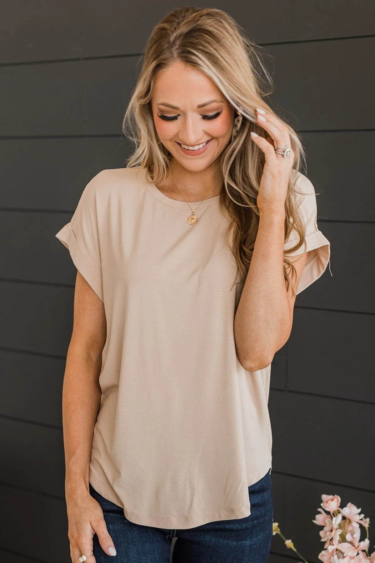 Beige Knit Top