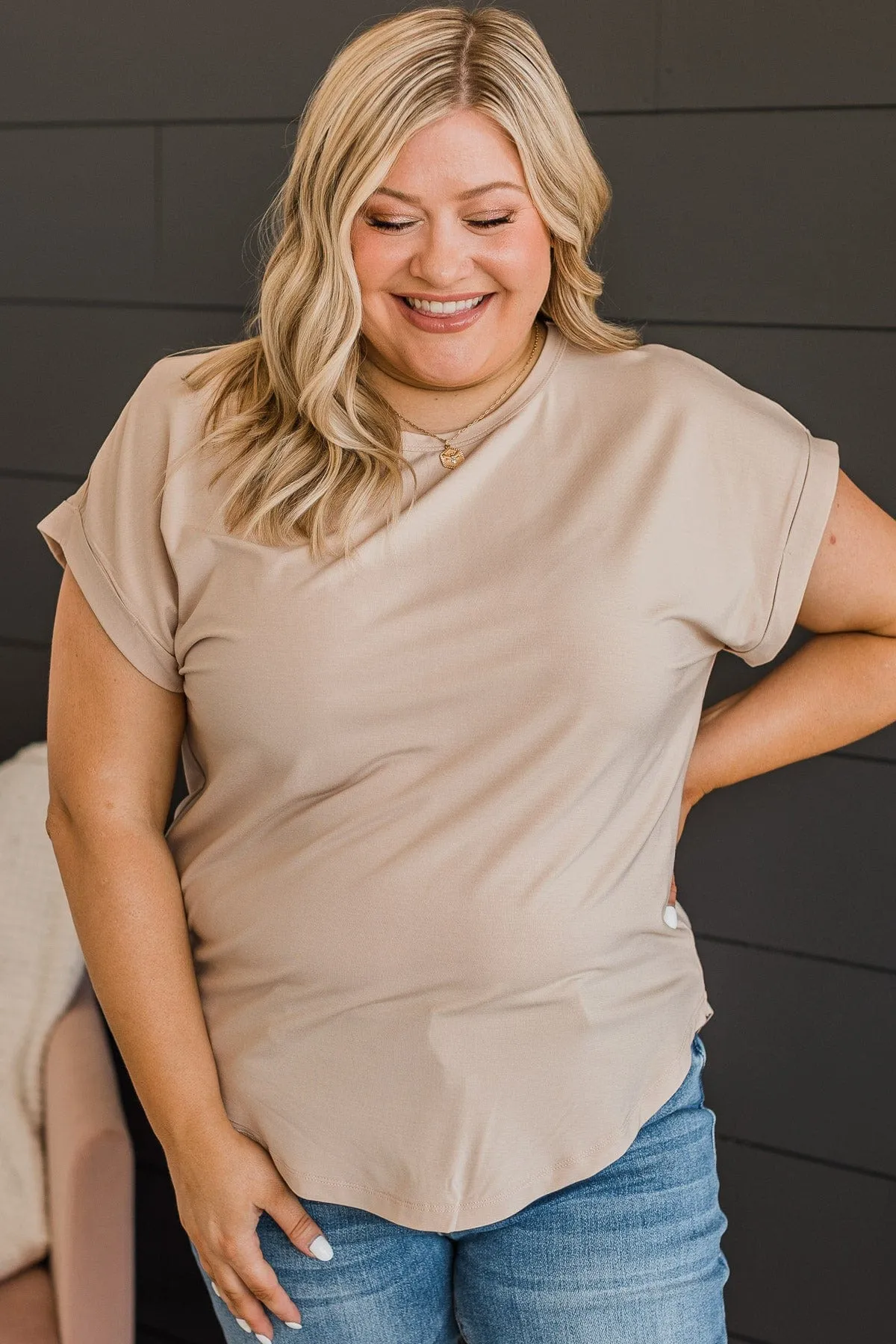 Beige Knit Top