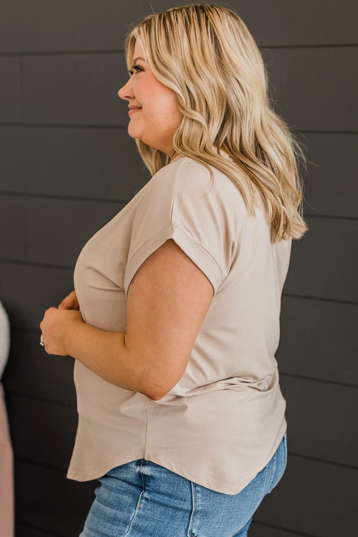 Beige Knit Top