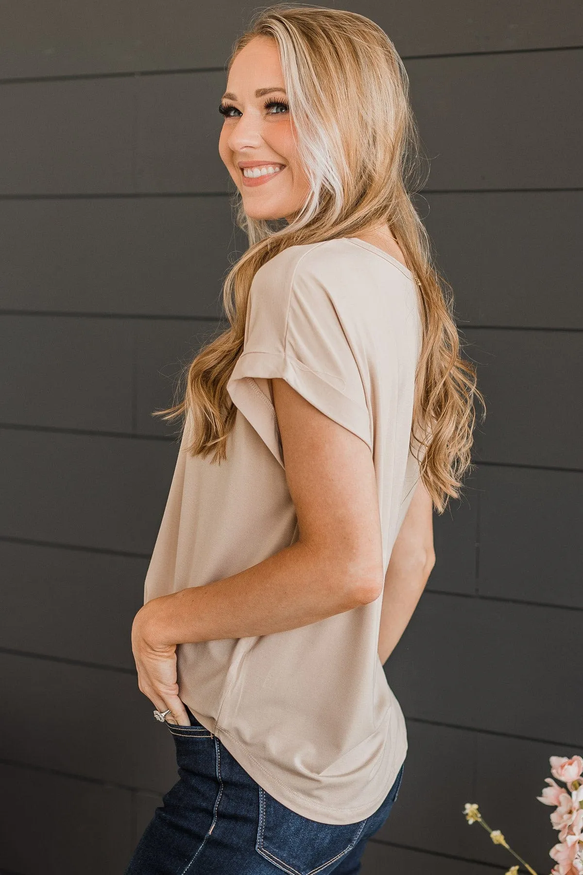 Beige Knit Top