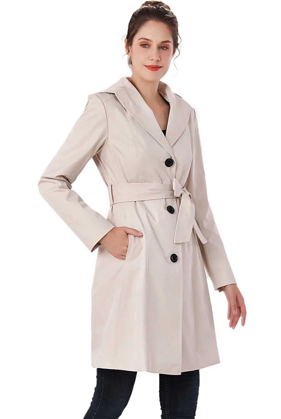 Waterproof Hooded Trench Coat for Women