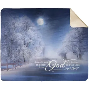 Bible Verses Peace From God Premium Sherpa Mink Blanket 2 Thessalonians 1:2