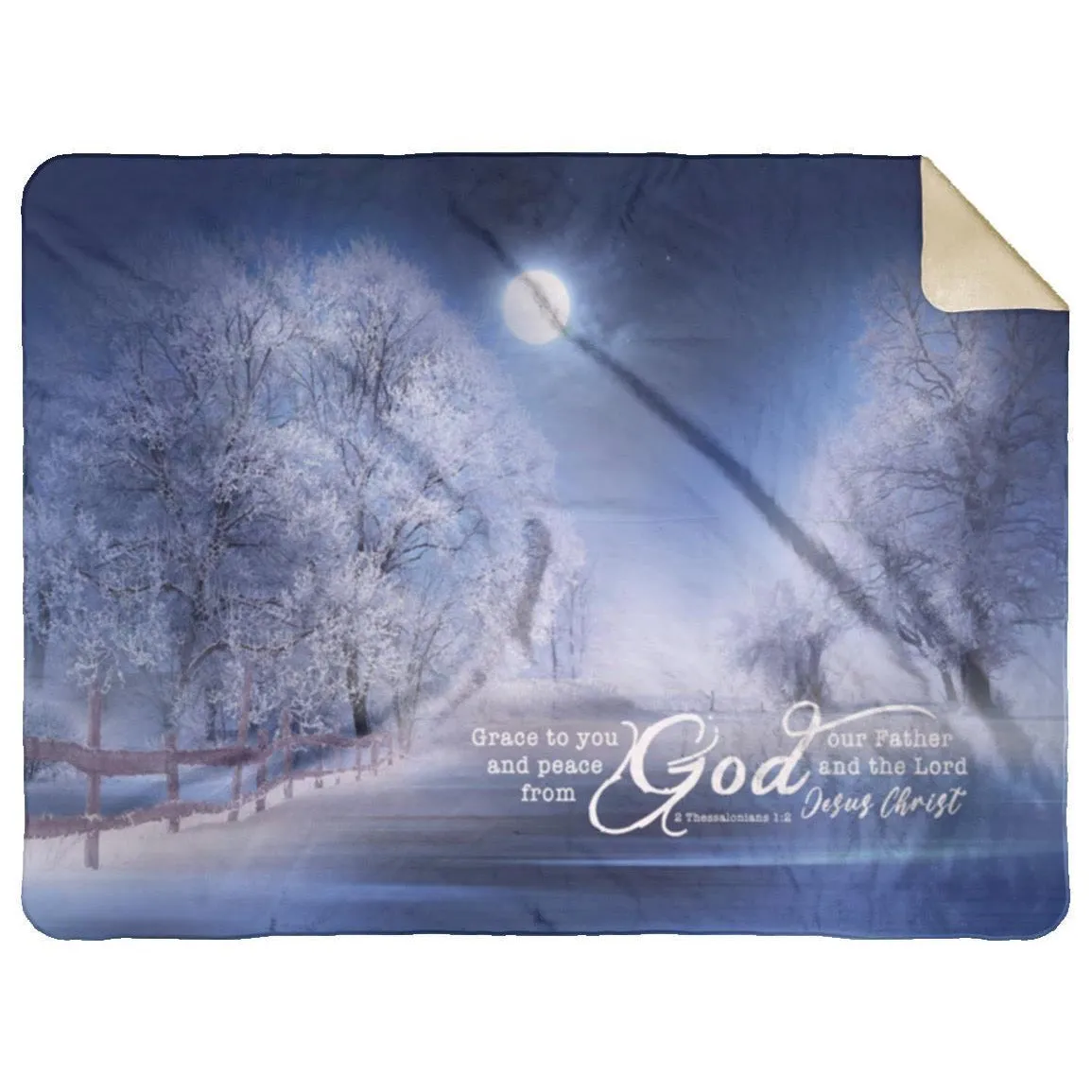 Bible Verses Peace From God Premium Sherpa Mink Blanket 2 Thessalonians 1:2