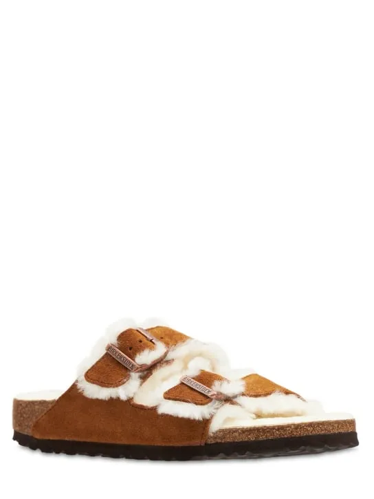 Shearling & Suede Arizona Sandals by BIRKENSTOCK