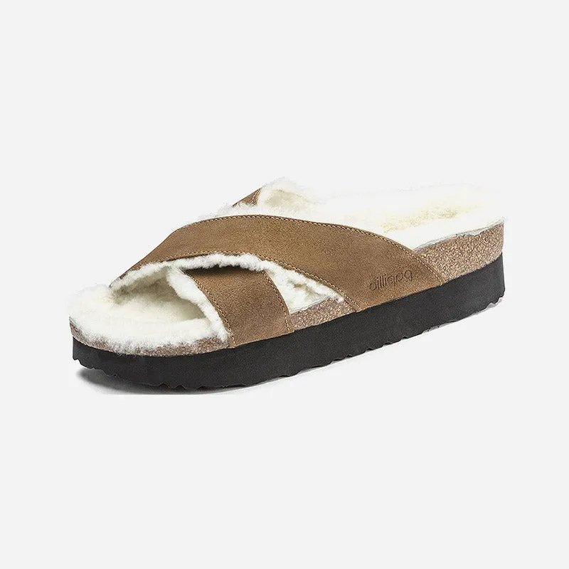 Birkenstock Shearling Platform Sandals