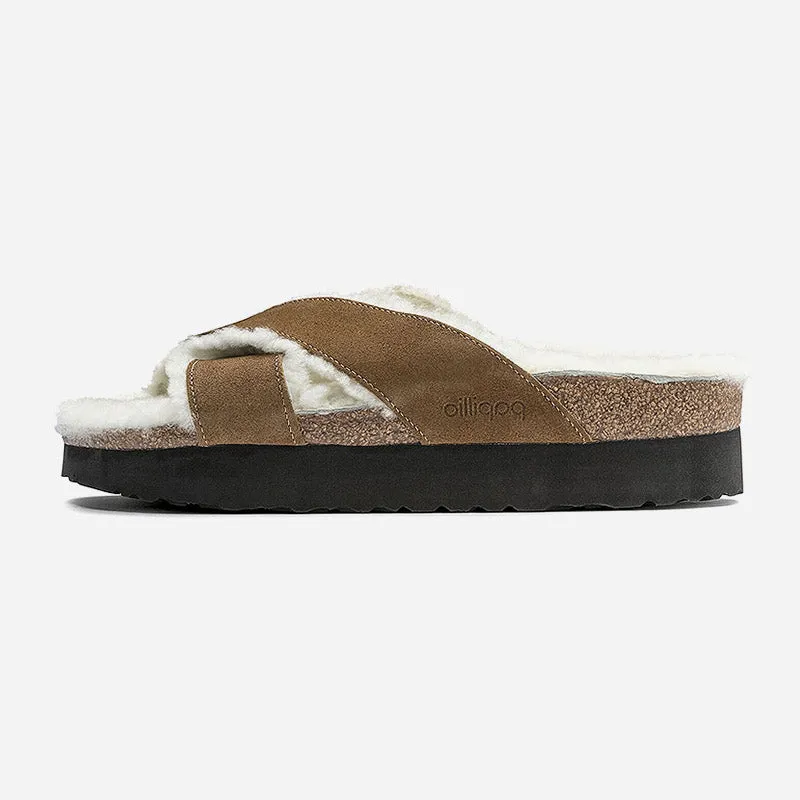 Birkenstock Shearling Platform Sandals