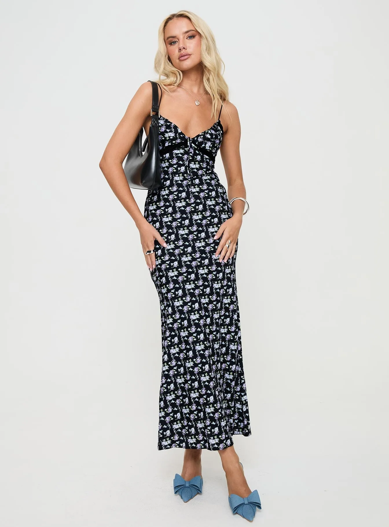 Black Floral Maxi Dress