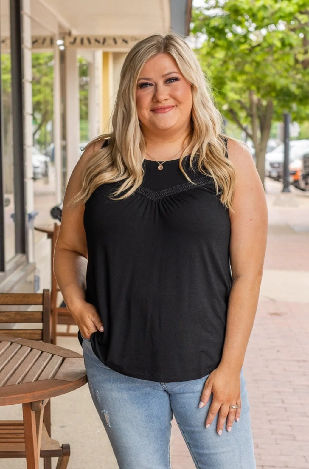 Black Knit Tank Top