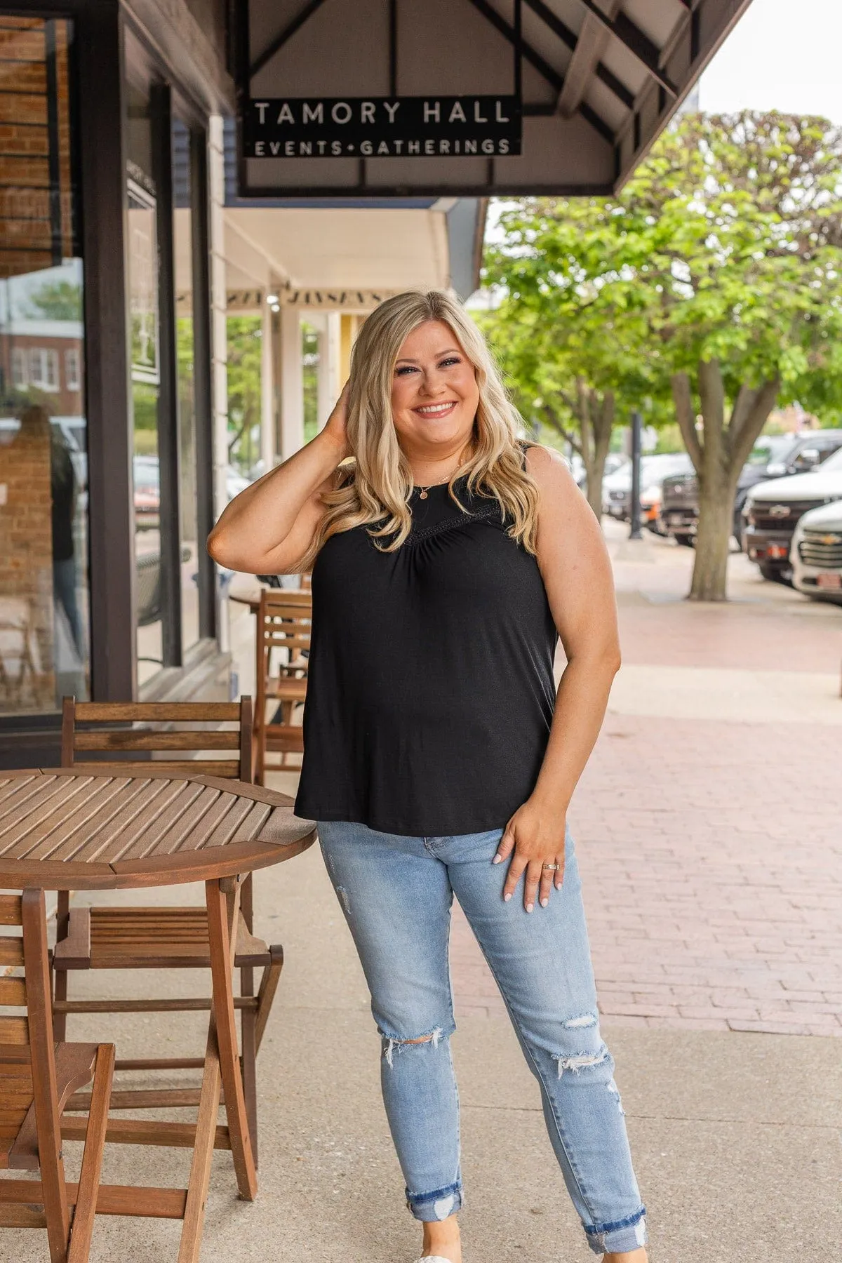 Black Knit Tank Top