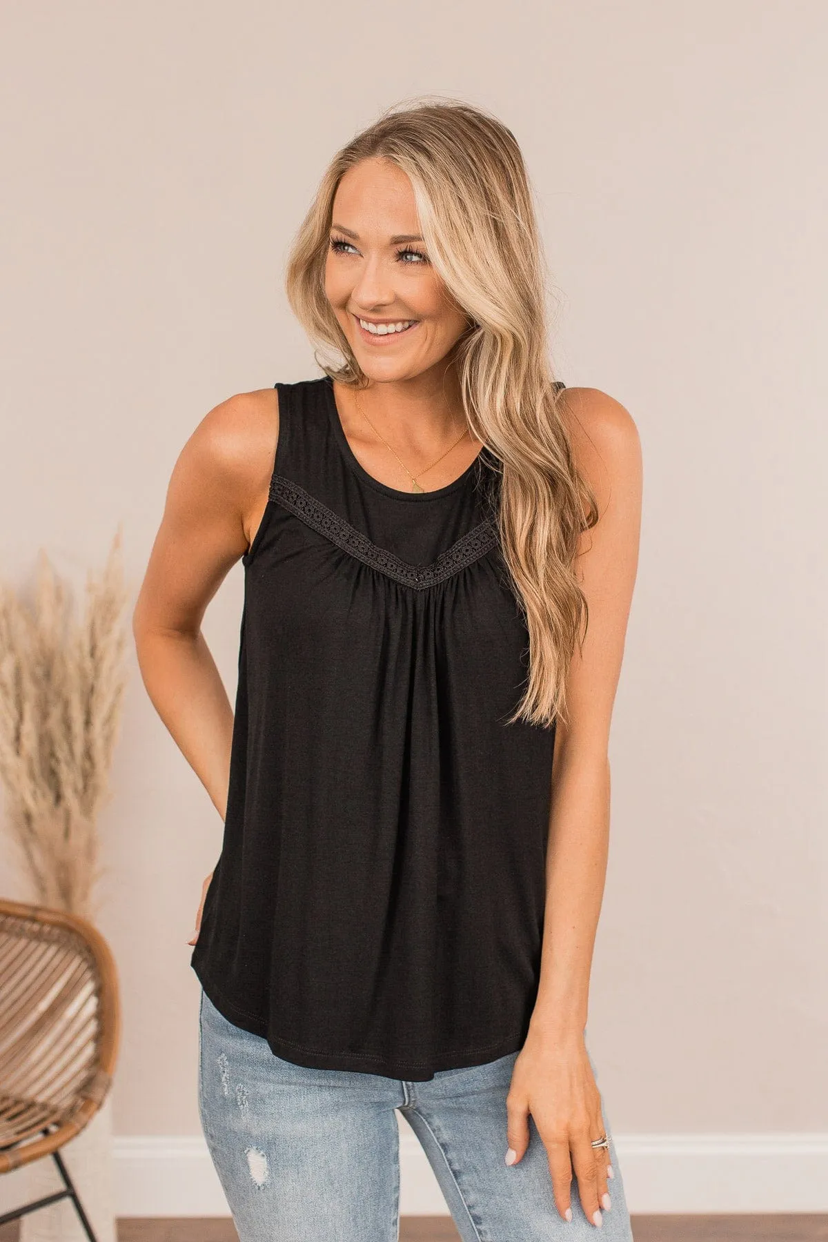 Black Knit Tank Top