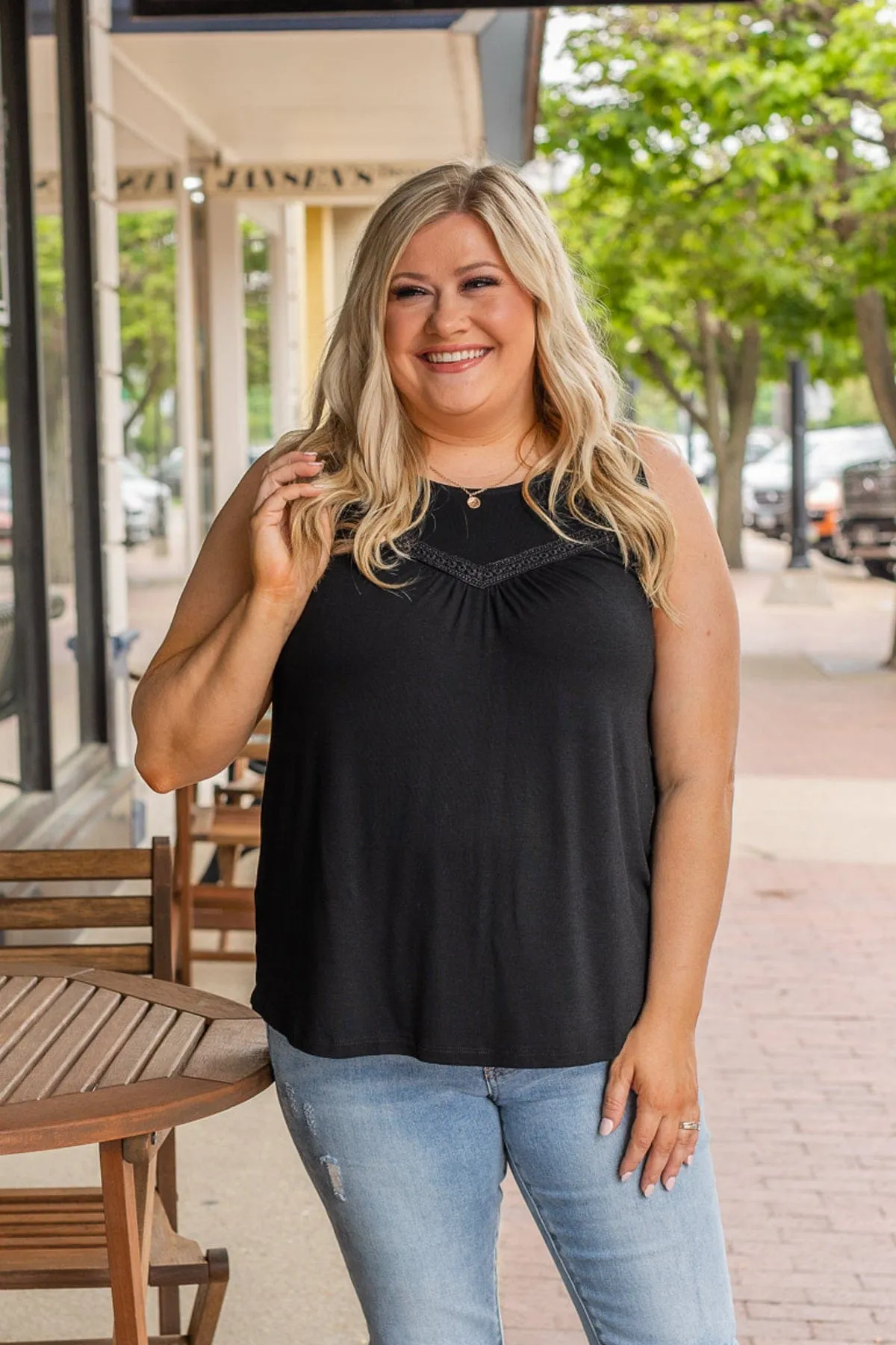 Black Knit Tank Top