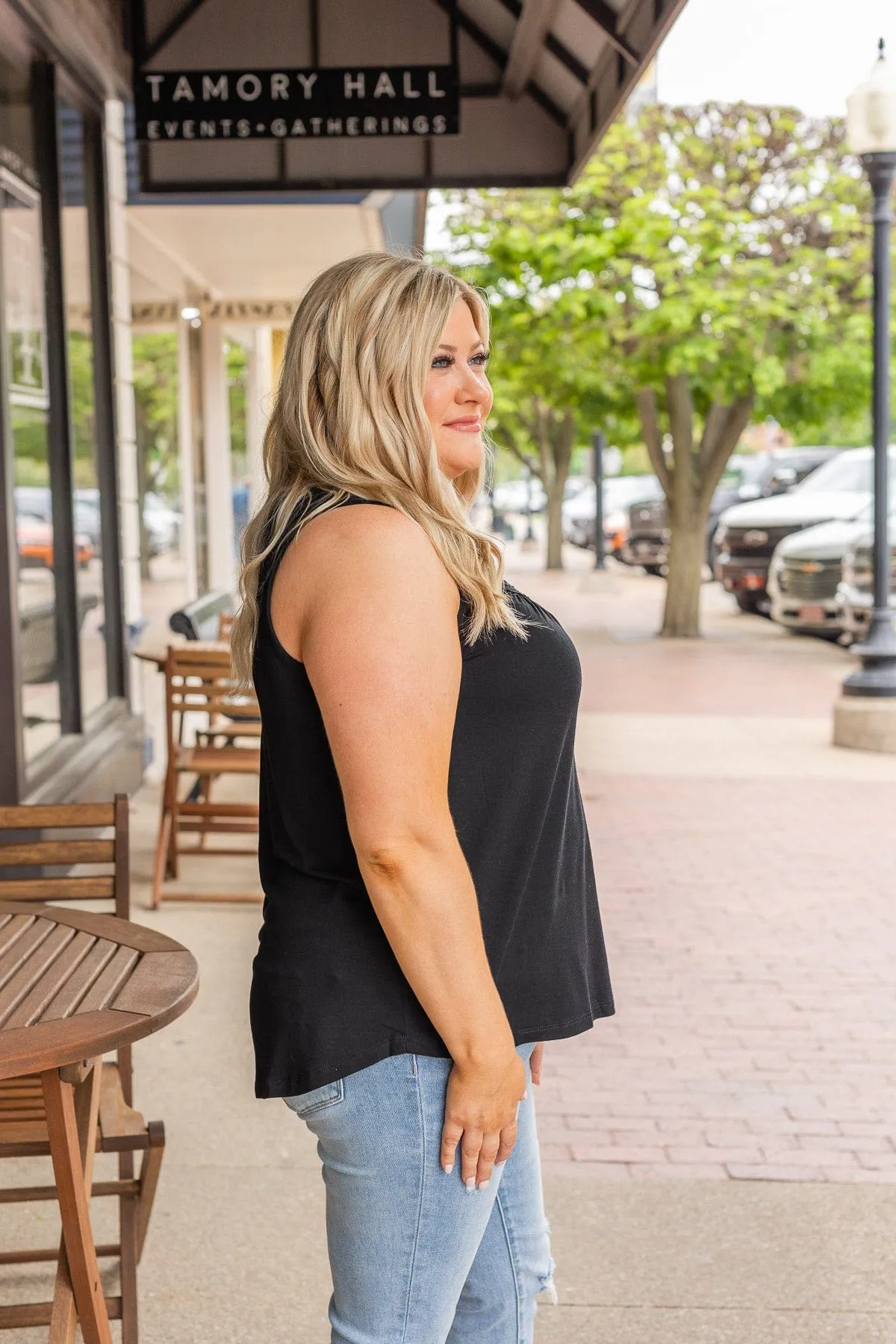 Black Knit Tank Top