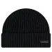 Knitted Black Beanie by HUGO BOSS;