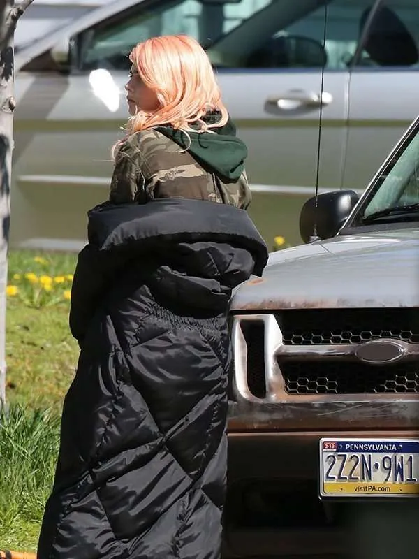 Cara Delevingne Black Puffer Coat