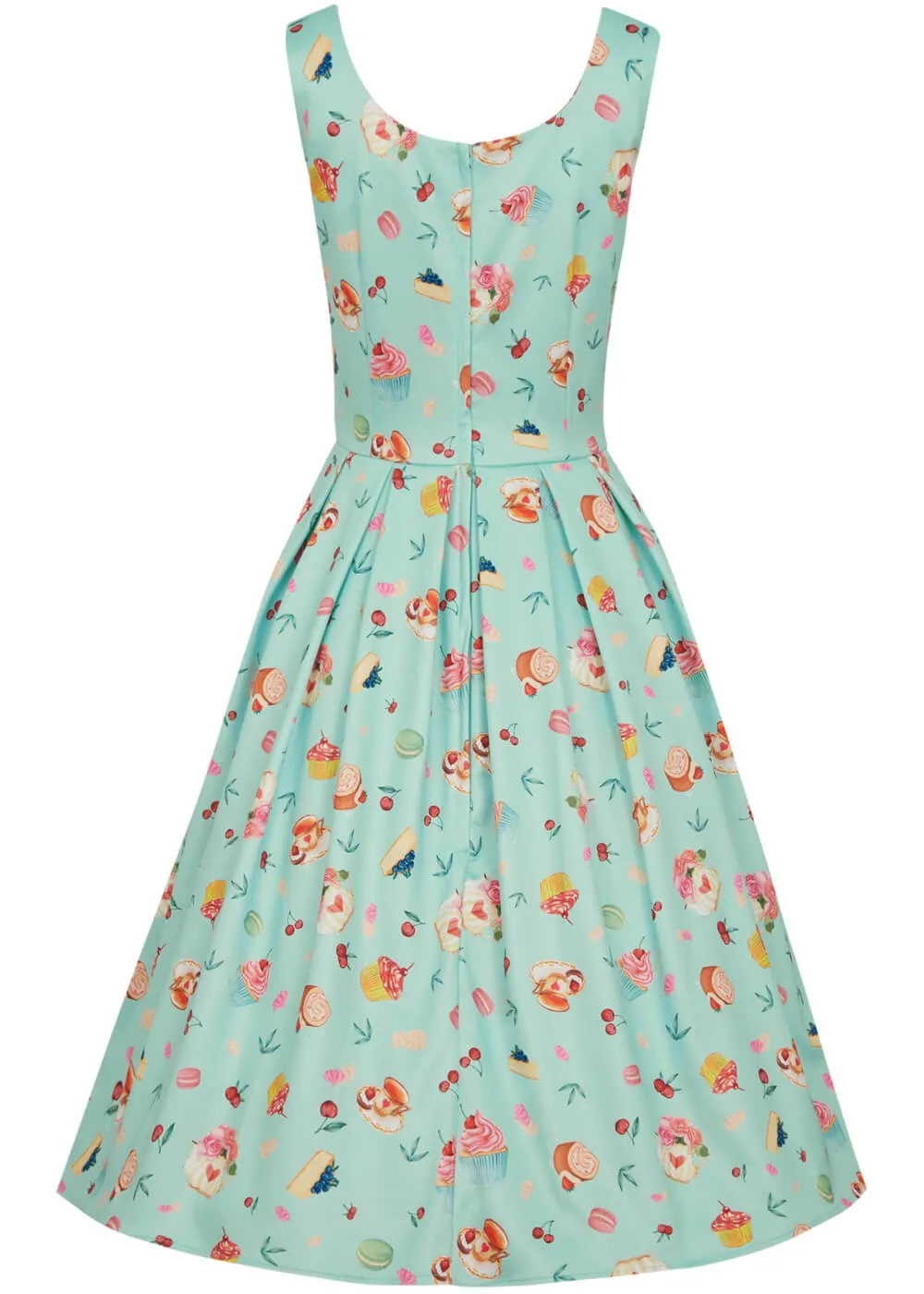 Blue 50's Swing Dress with Afternoon Tea Design by Dolly & Dotty Amanda