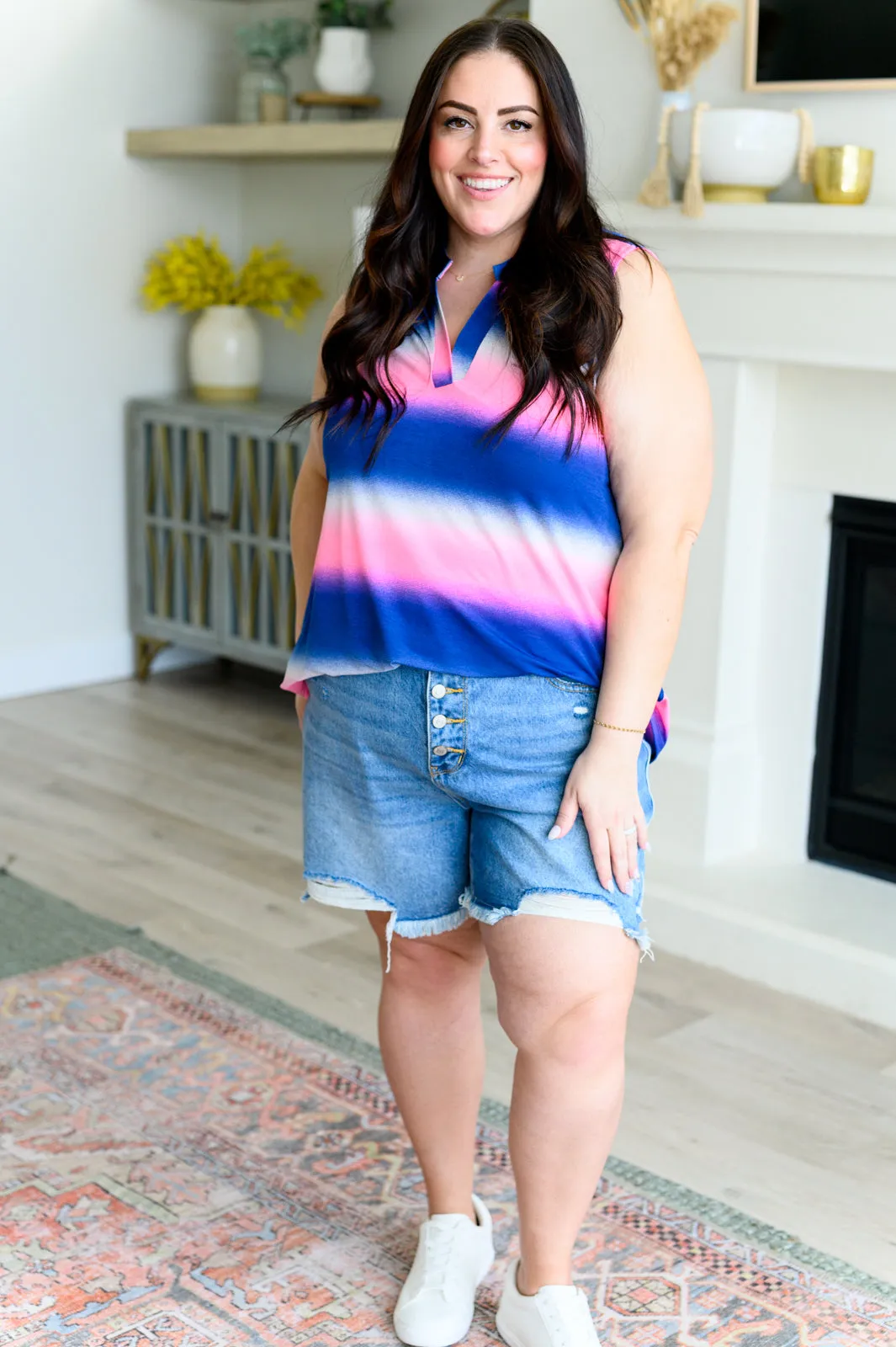 Blue and Pink Haze Tank Top