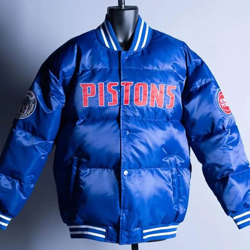 Blue Down Bubble Jacket for Detroit Pistons fans