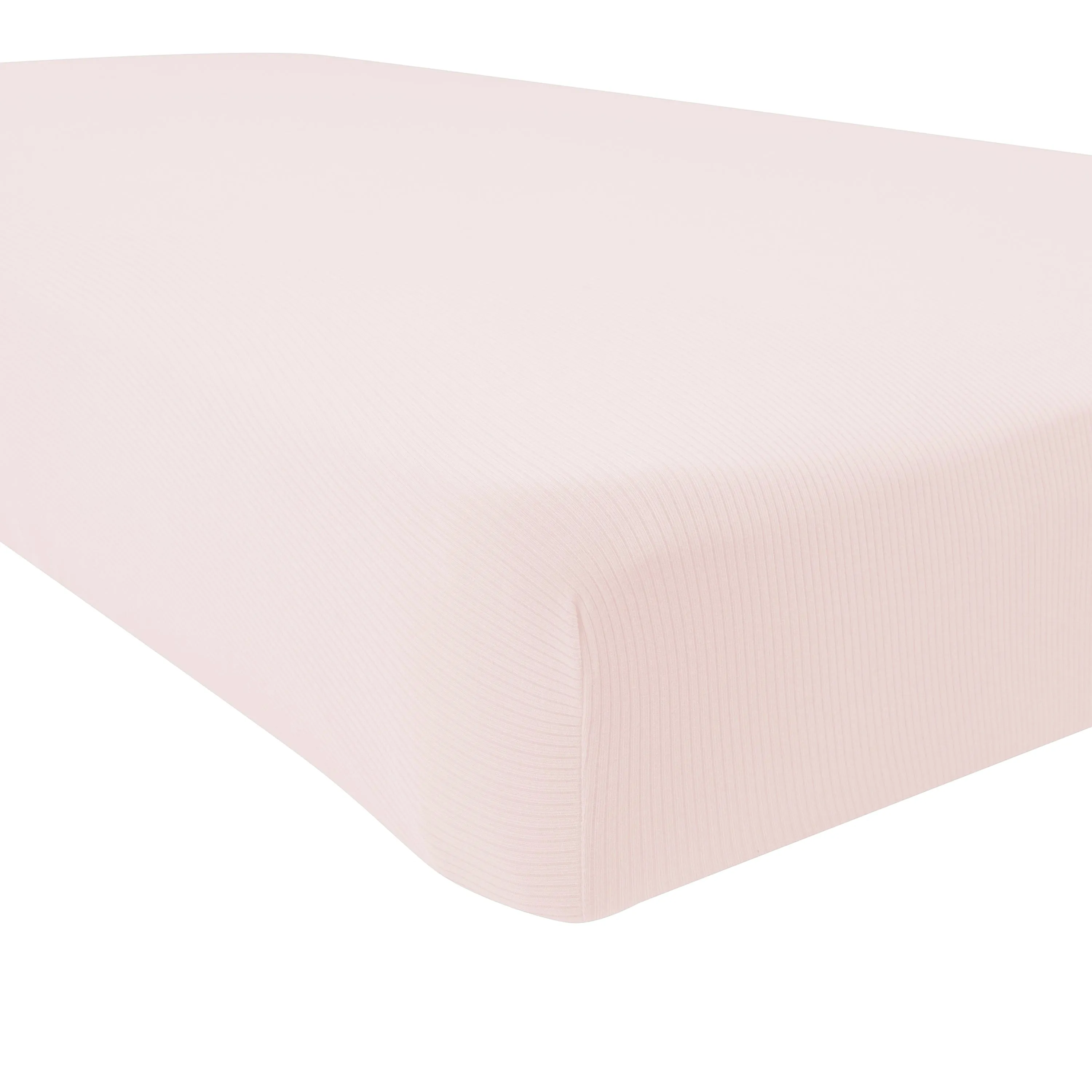 Blush Ribbed Crib Sheet