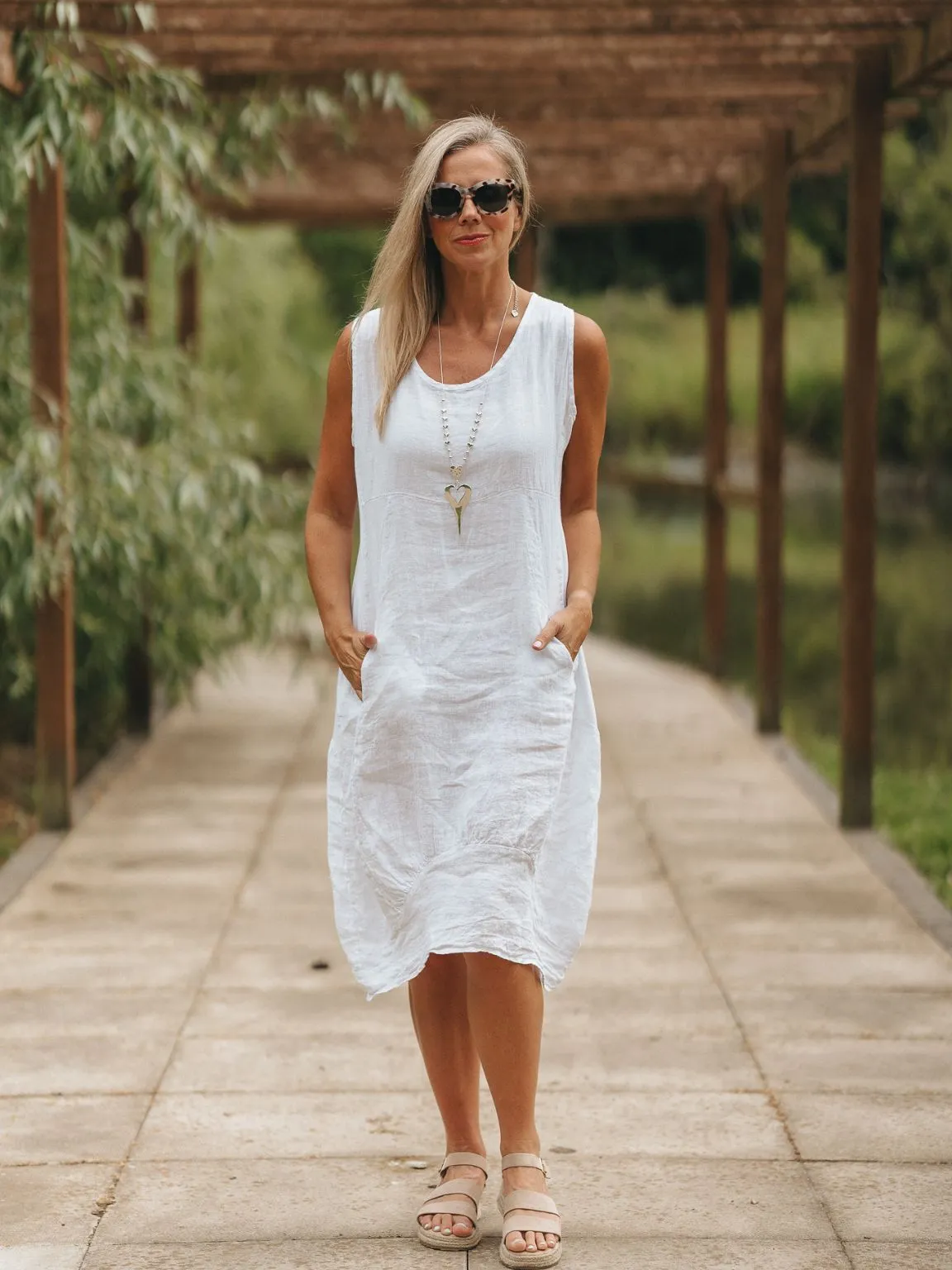 Bridie Linen Sleeveless Dress