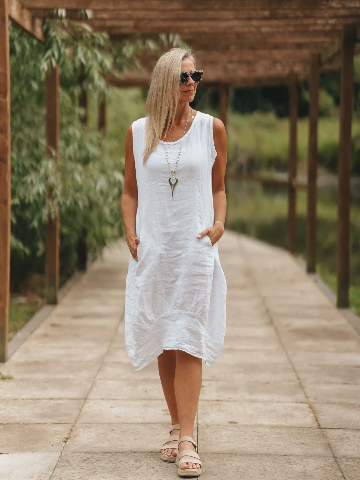 Bridie Linen Sleeveless Dress