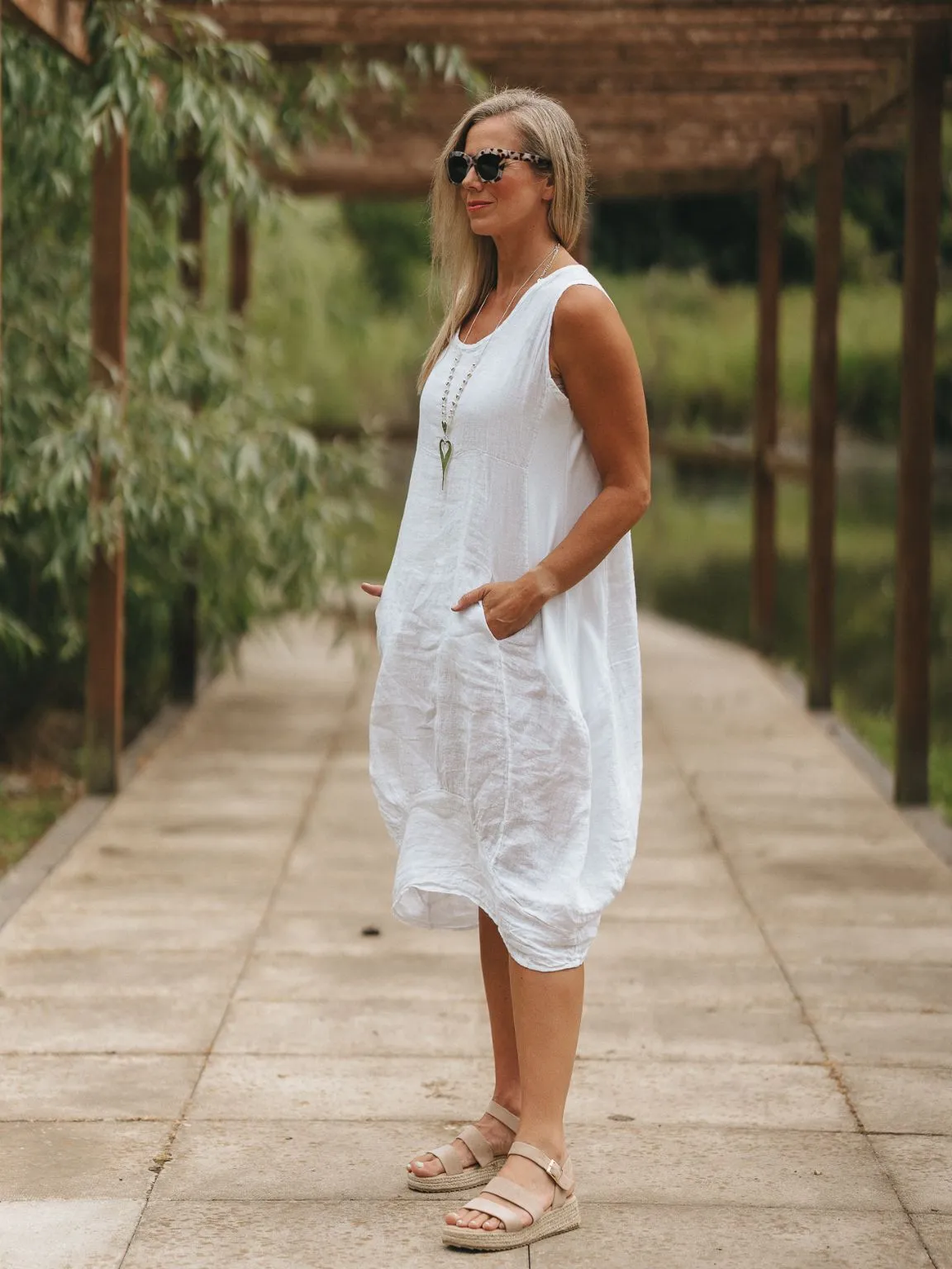 Bridie Linen Sleeveless Dress