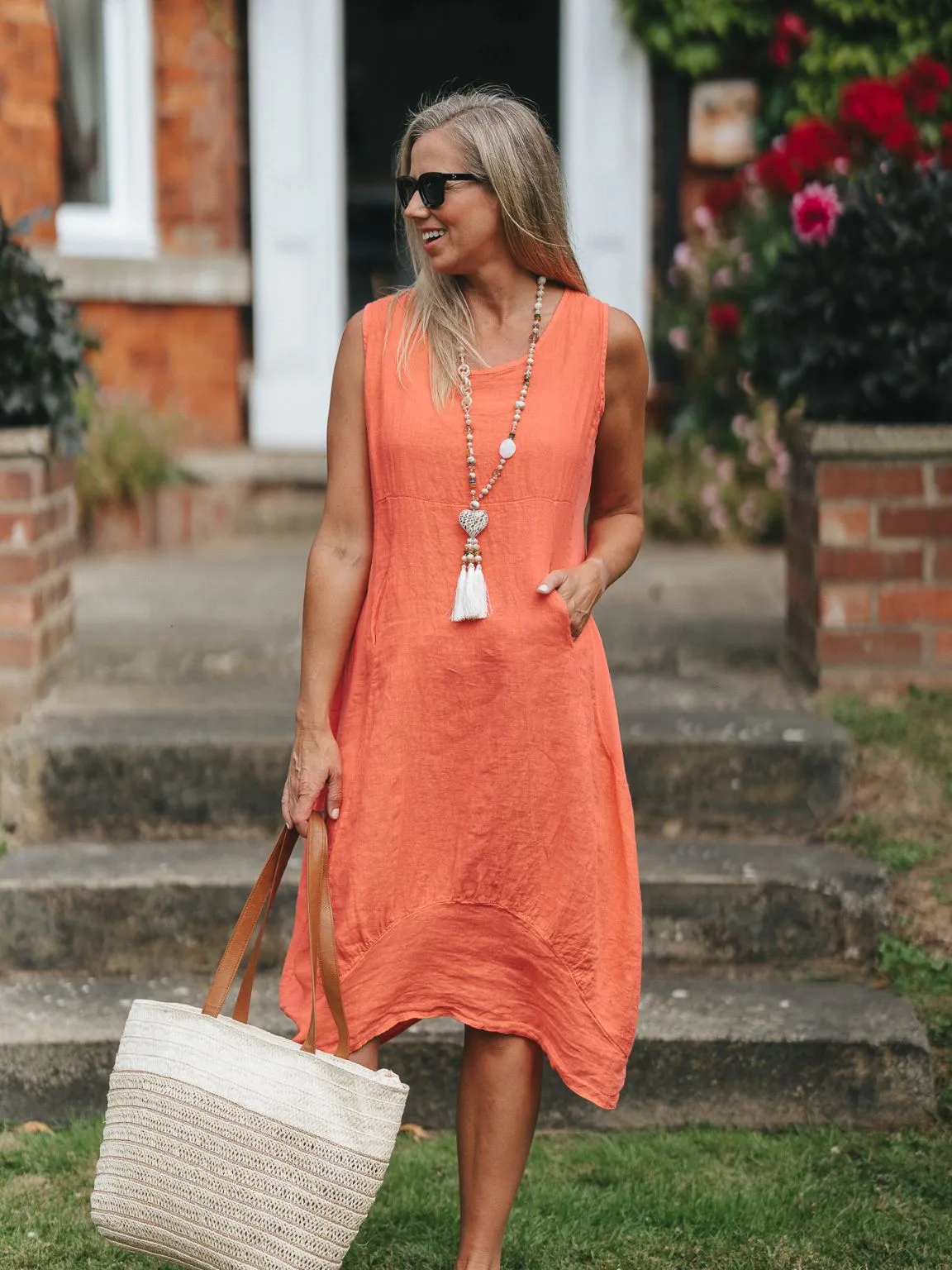 Bridie Linen Sleeveless Dress