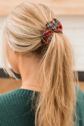 Red Plaid Holiday Cheer Scrunchie