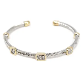 Bracelet with Three Pave Stations