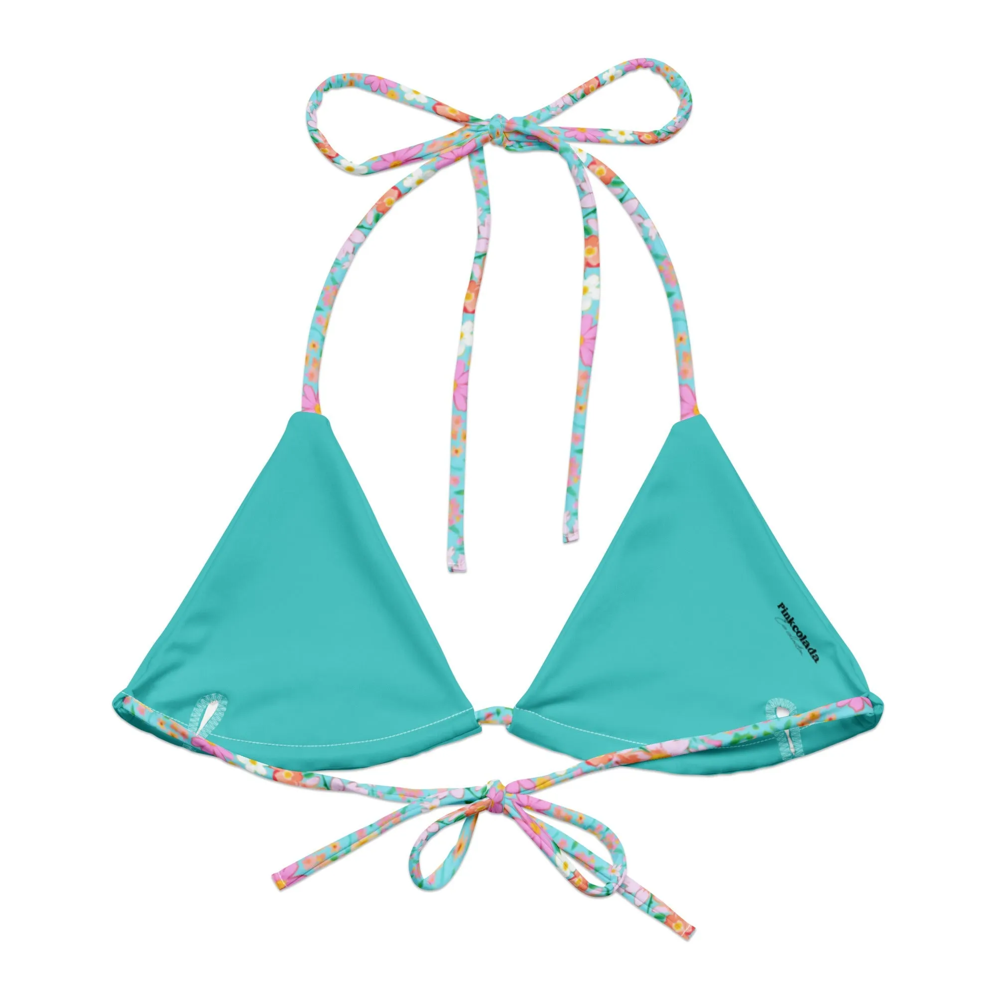 CAICOS FLORALS ECO Triangle String Bikini Top