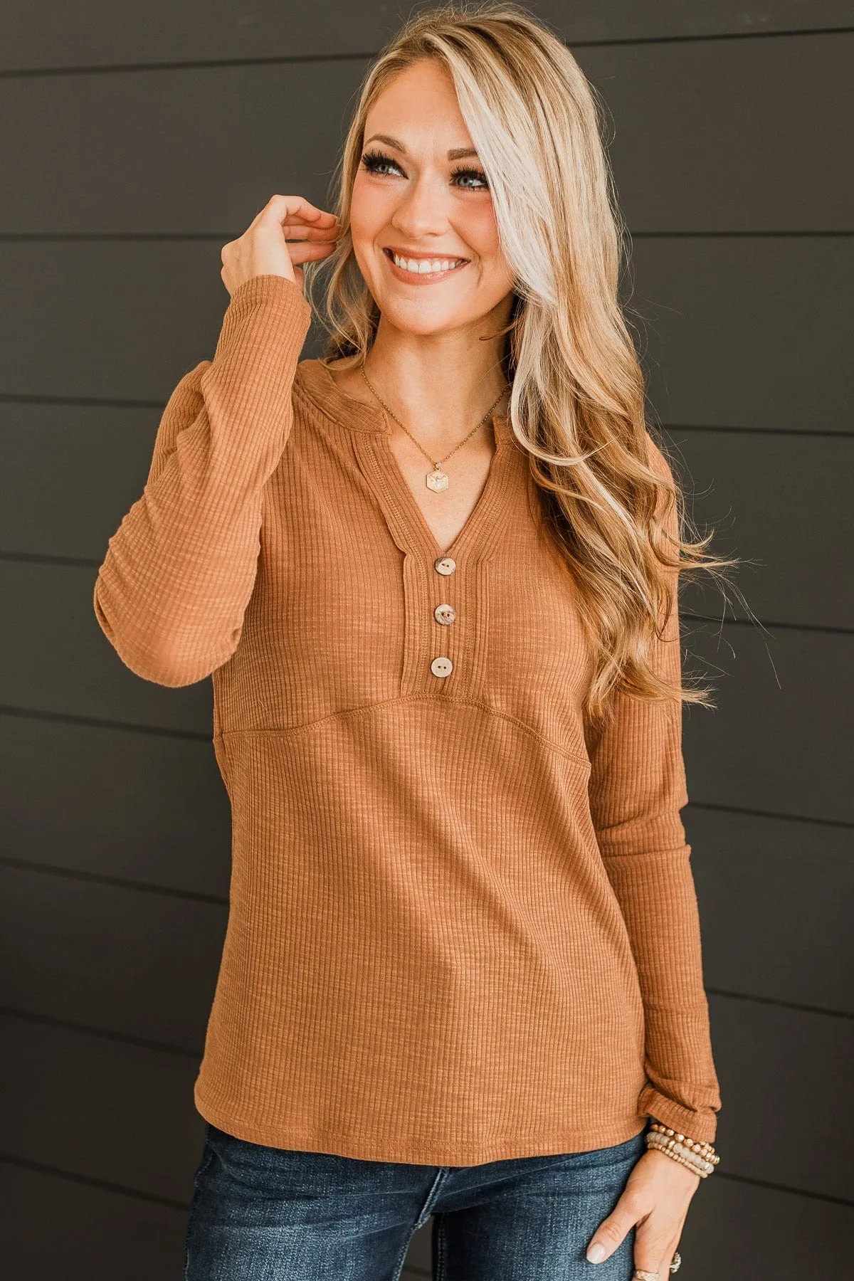 Camel Knit Top