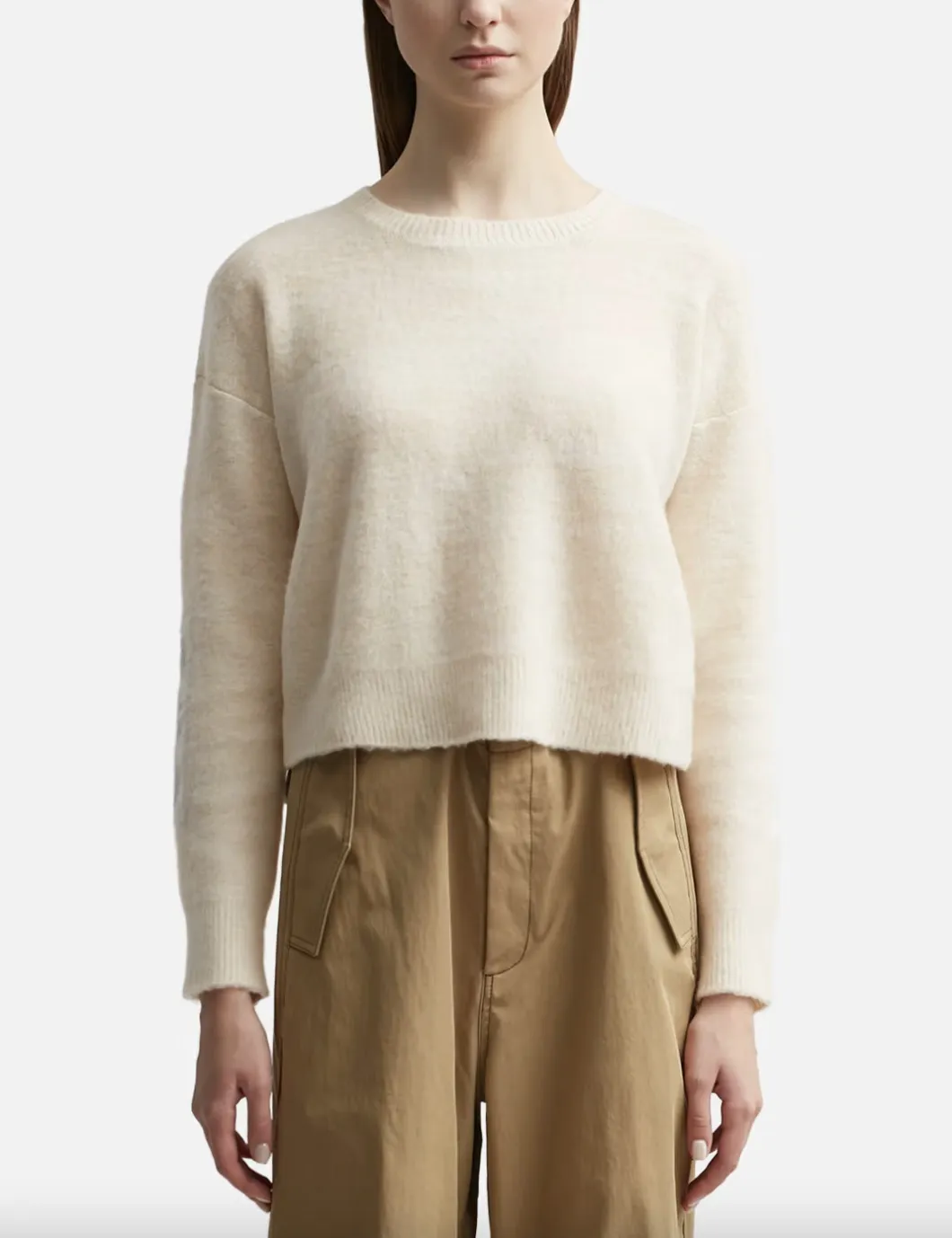 LOEWE  |Elegant Plain Wool Crew Neck Casual Long Sleeves