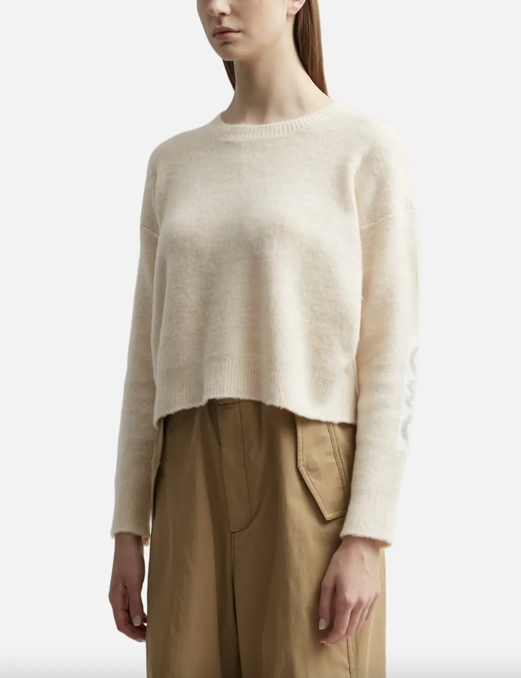 LOEWE  |Elegant Plain Wool Crew Neck Casual Long Sleeves