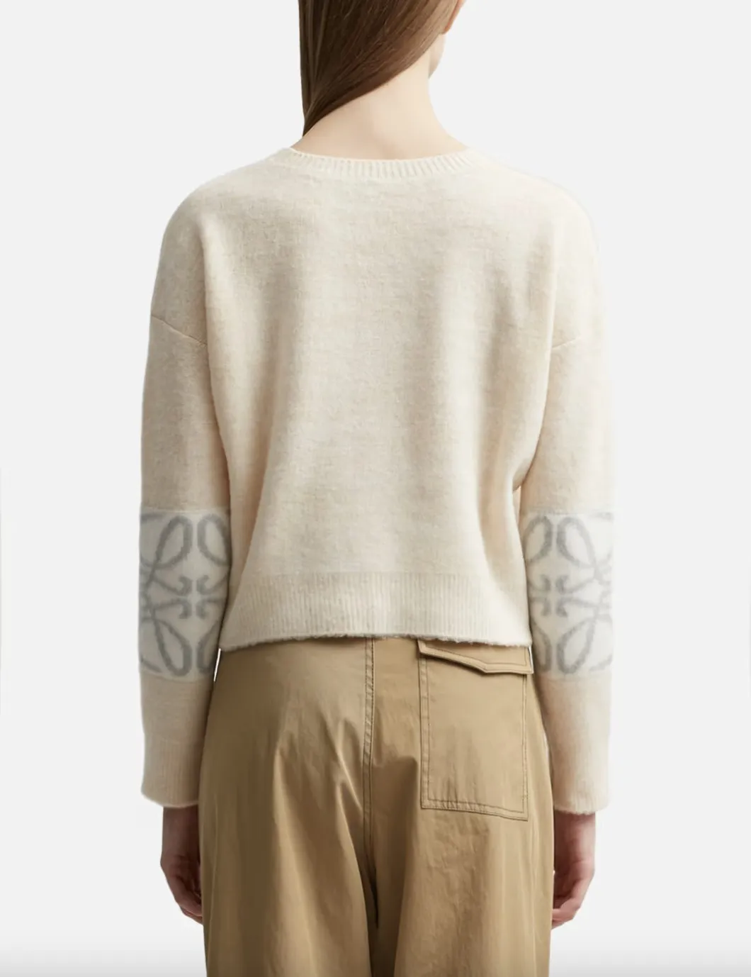 LOEWE  |Elegant Plain Wool Crew Neck Casual Long Sleeves